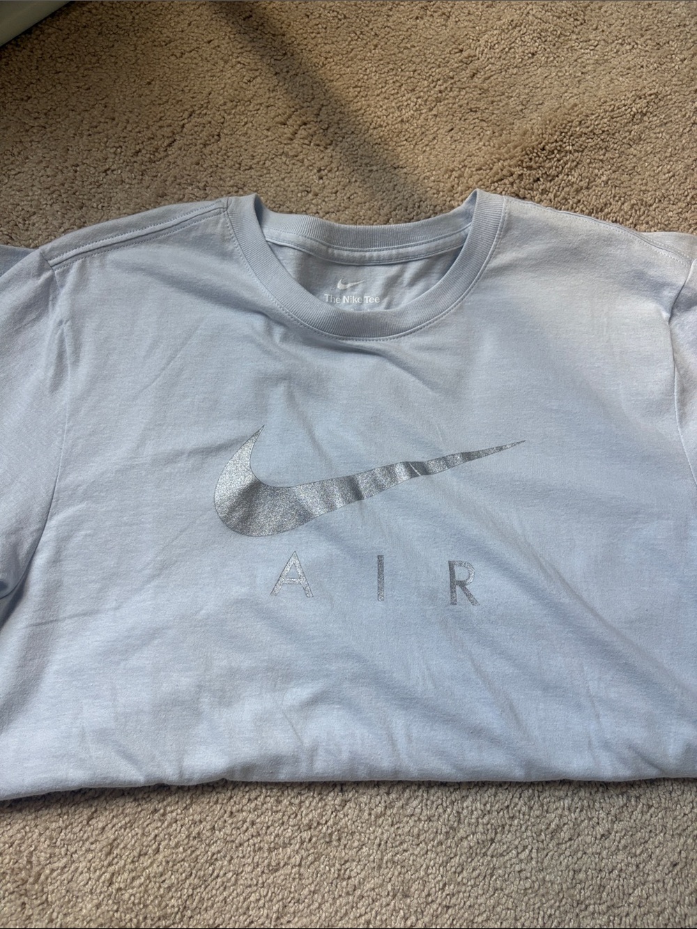 Nike Light Blue Crewneck with Silver Swoosh